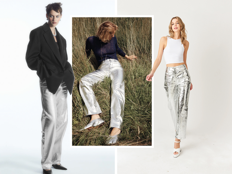 Silver Trousers from Karen Millen, Zara and Whistles